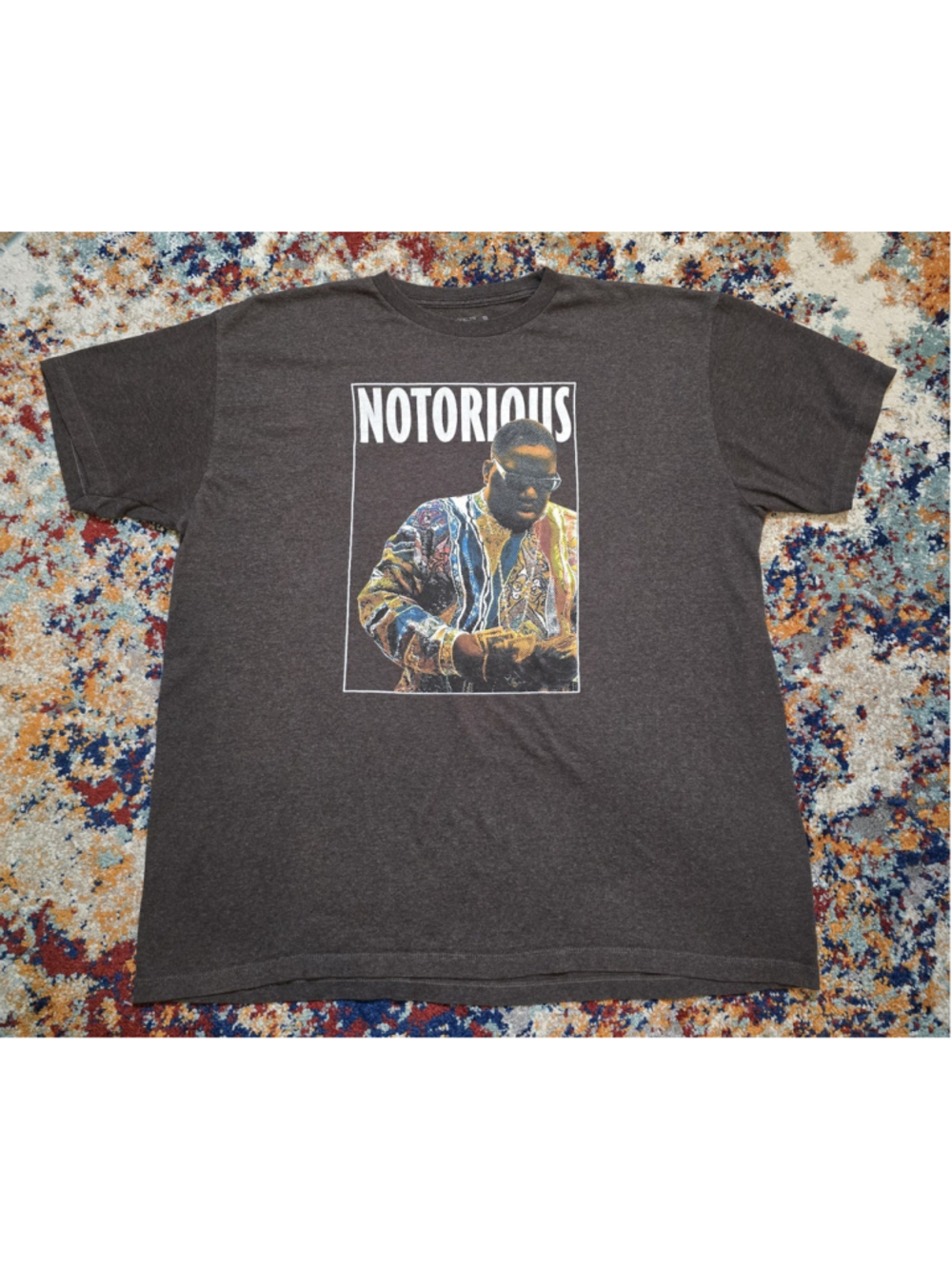 Notorious B.I.G. Biggie Smalls Coogi Sweater Counting Money Graphic Tee XXL Grey